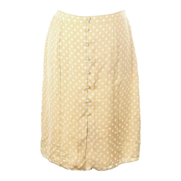 Lauren Conrad Yellow Polka Dot Classic Button Front Midi Skirt Size XXL NWT - Picture 1 of 11